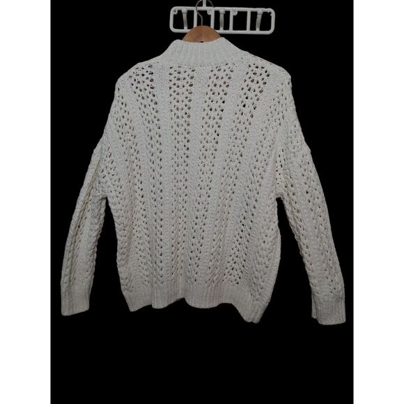 Hello Nite X Revolve Cream Chunky Cable Knit Mock Neck Sweater Size S NWT - Picture 2 of 10